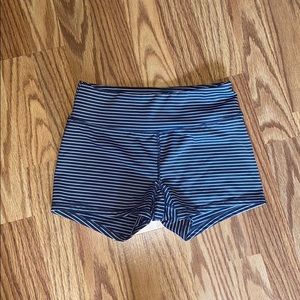 Striped spandex shorts